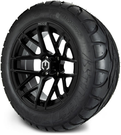 MODZ® 14" Matrix Matte Black Wheels & Street Tires Combo