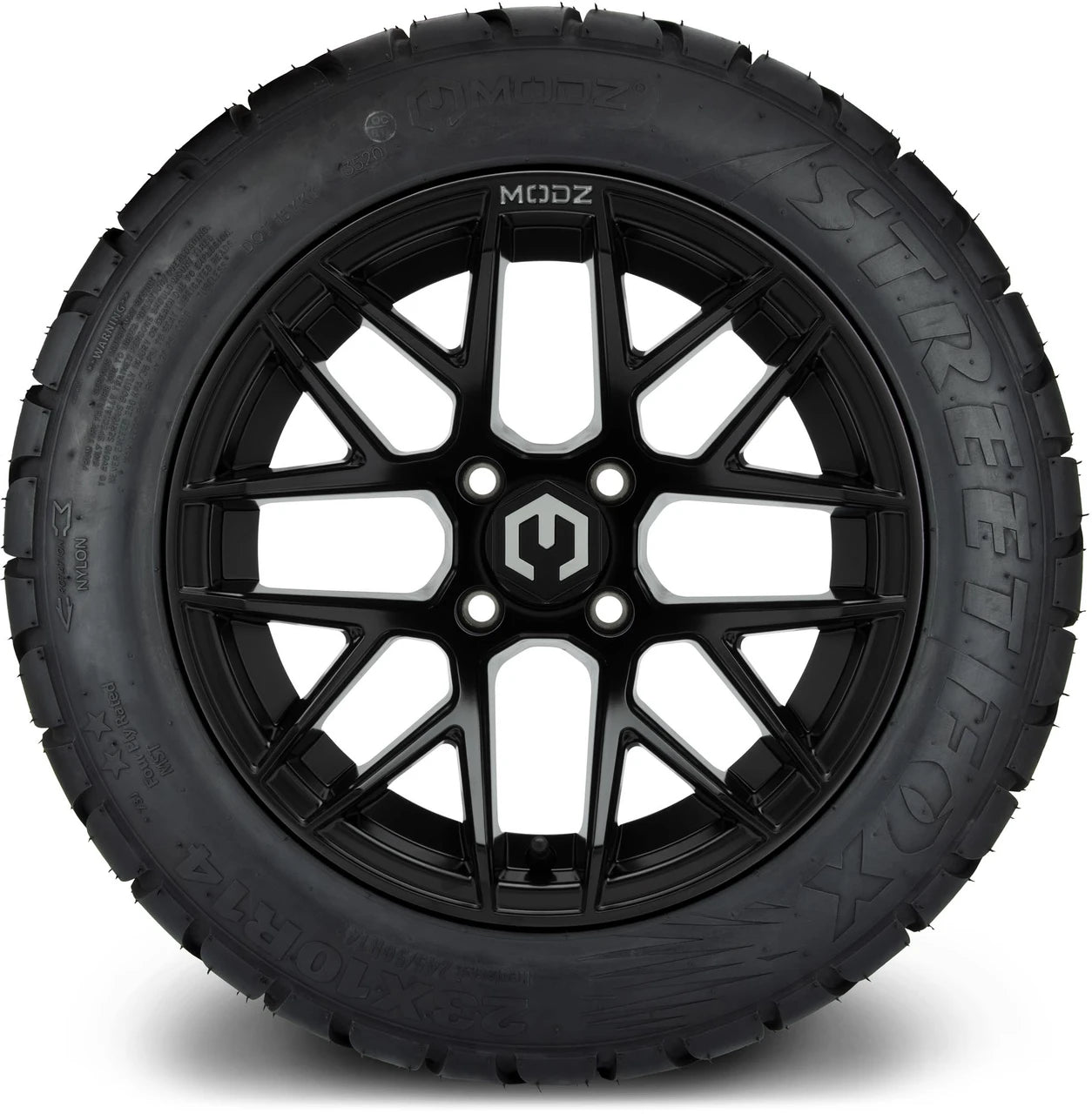 MODZ® 14" Matrix Matte Black Wheels & Street Tires Combo