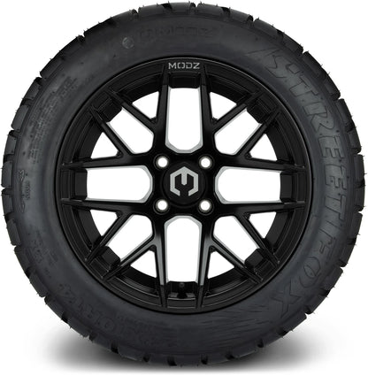 MODZ® 14" Matrix Matte Black Wheels & Street Tires Combo