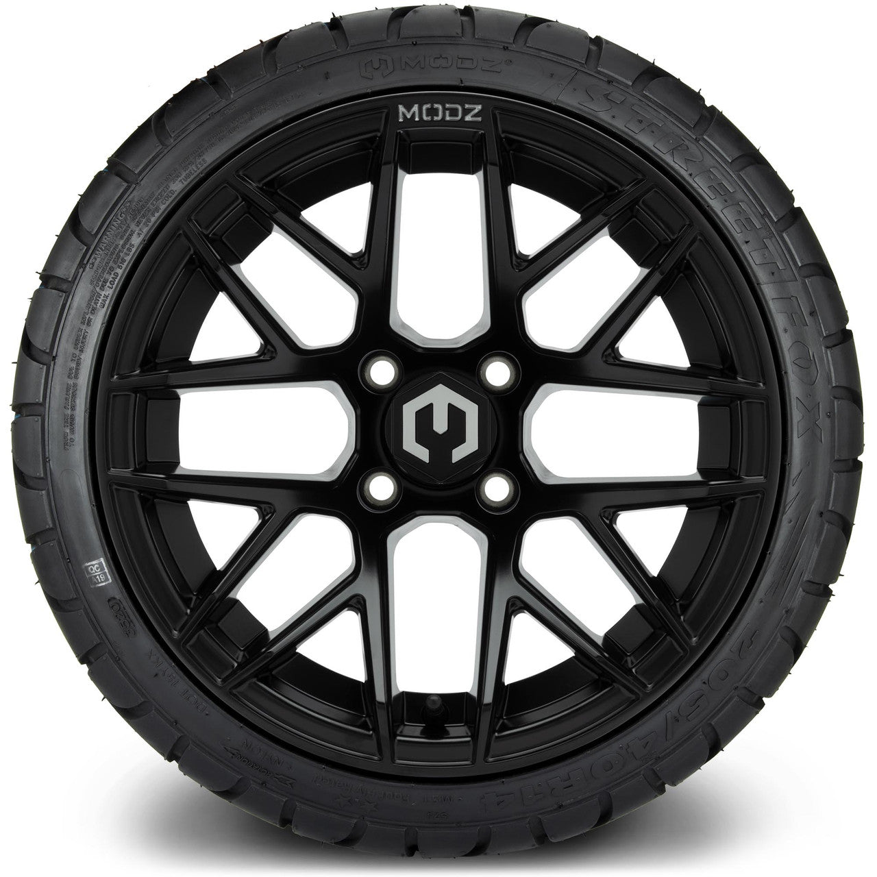 MODZ® 14" Matrix Matte Black Wheels & Street Tires Combo