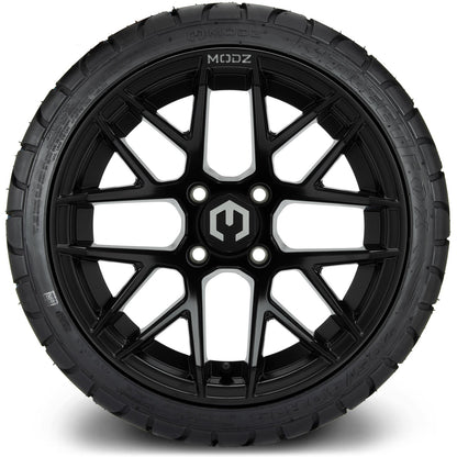 MODZ® 14" Matrix Matte Black Wheels & Street Tires Combo