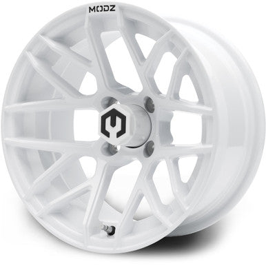 MODZ® Matrix Glossy White 14" Golf Cart Wheel
