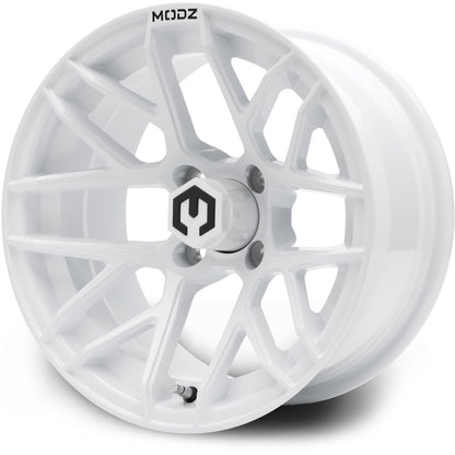 MODZ® Matrix Glossy White 14" Golf Cart Wheel