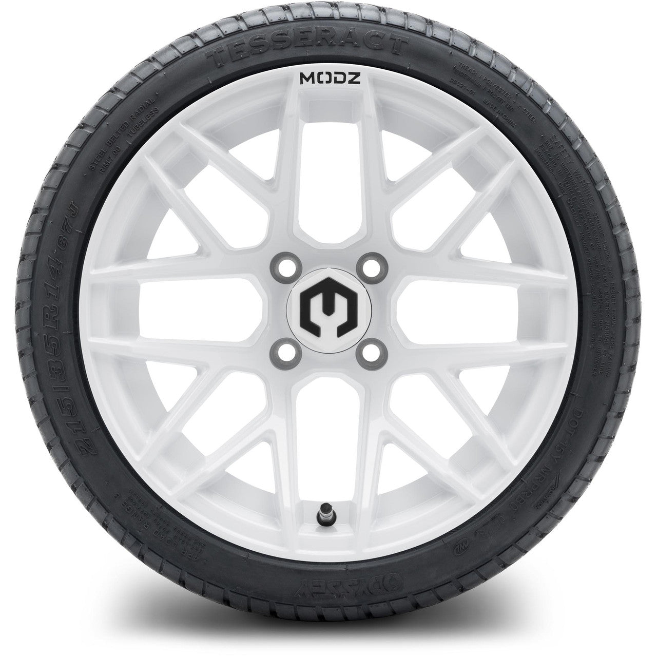 MODZ® 14" Matrix Glossy White Wheels & Street Tires Combo