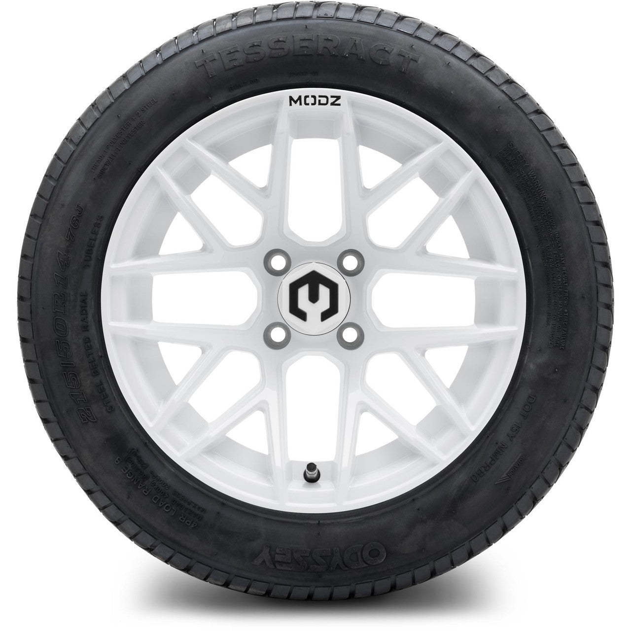 MODZ® 14" Matrix Glossy White Wheels & Street Tires Combo