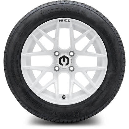 MODZ® 14" Matrix Glossy White Wheels & Street Tires Combo
