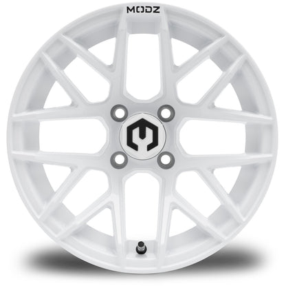 MODZ® Matrix Glossy White 14" Golf Cart Wheel
