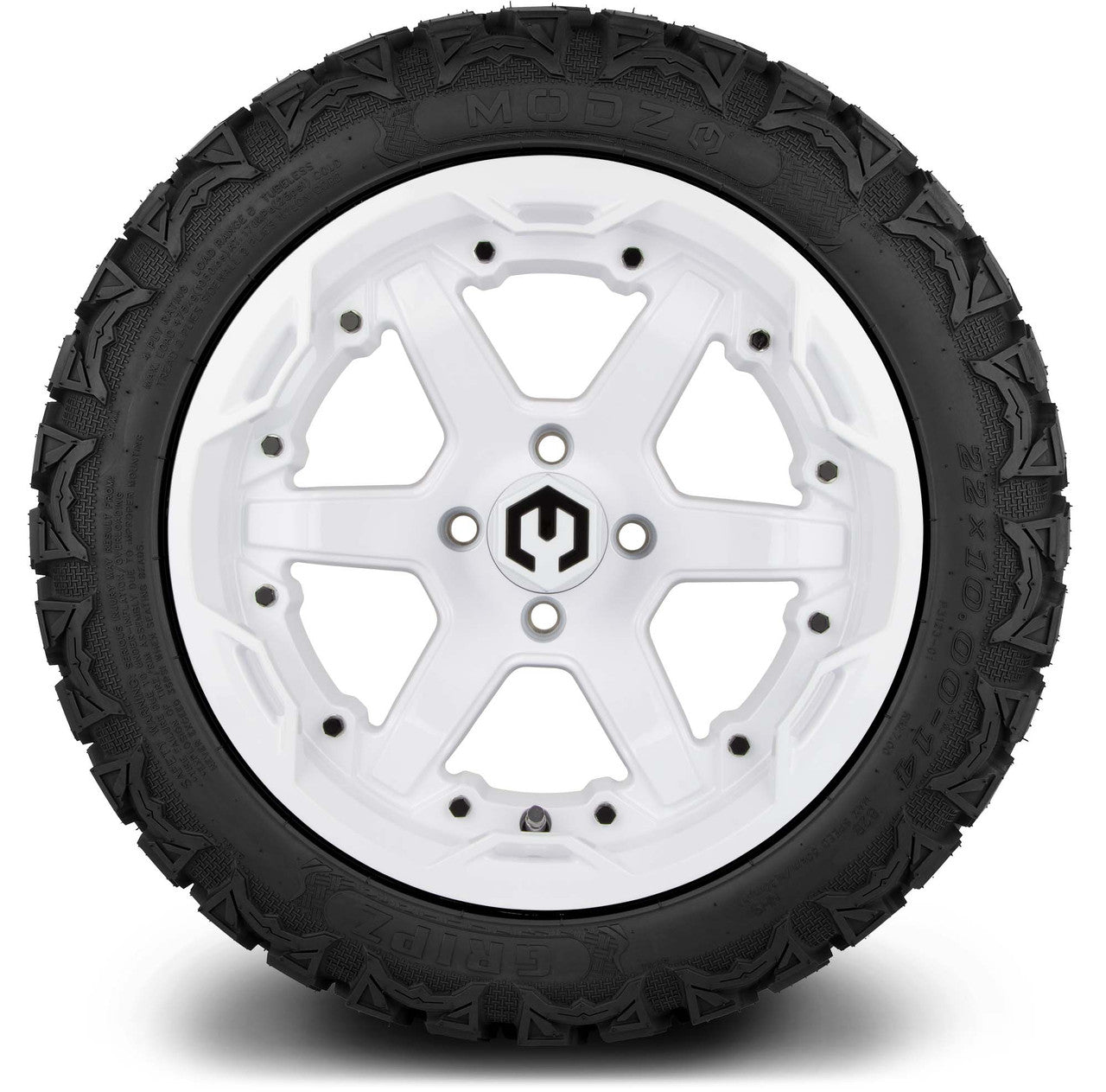 MODZ® 14" Gladiator Glossy White Wheels & Off-Road Tires Combo