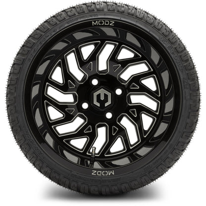 MODZ® 14" Carnage Glossy Black with Ball Mill Wheels & Street Tires Combo