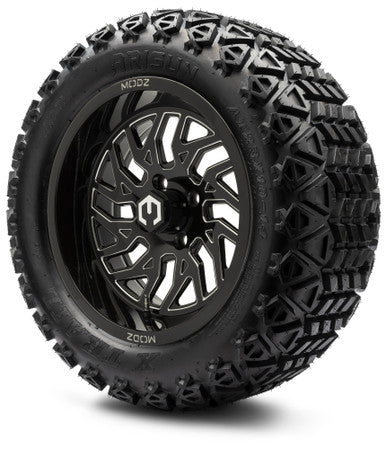 MODZ® 14" Carnage Glossy Black with Ball Mill Wheels & Off-Road Tires Combo