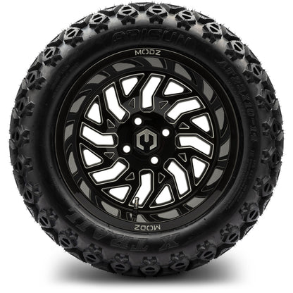 MODZ® 14" Carnage Glossy Black with Ball Mill Wheels & Off-Road Tires Combo