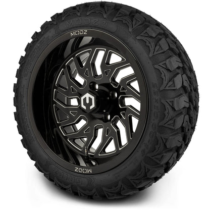 MODZ® 14" Carnage Glossy Black with Ball Mill Wheels & Off-Road Tires Combo