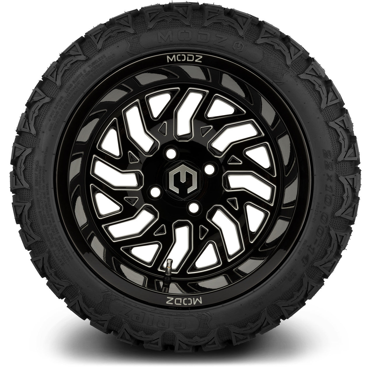 MODZ® 14" Carnage Glossy Black with Ball Mill Wheels & Off-Road Tires Combo