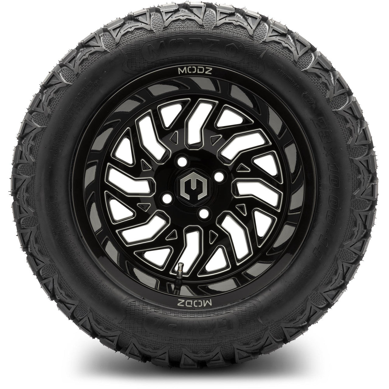 MODZ® 14" Carnage Glossy Black with Ball Mill Wheels & Off-Road Tires Combo