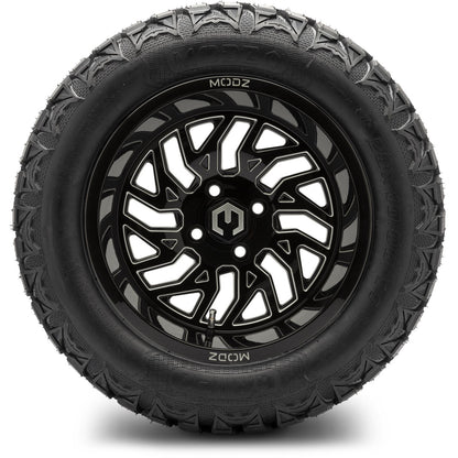 MODZ® 14" Carnage Glossy Black with Ball Mill Wheels & Off-Road Tires Combo