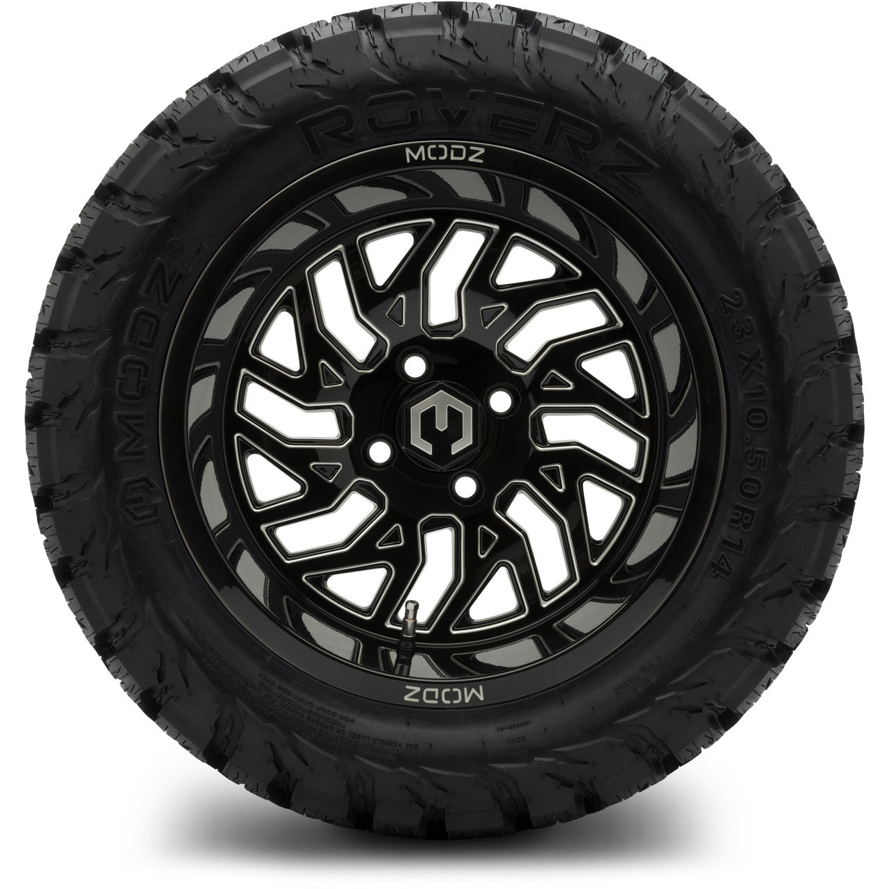 MODZ® 14" Carnage Glossy Black with Ball Mill Wheels & Off-Road Tires Combo