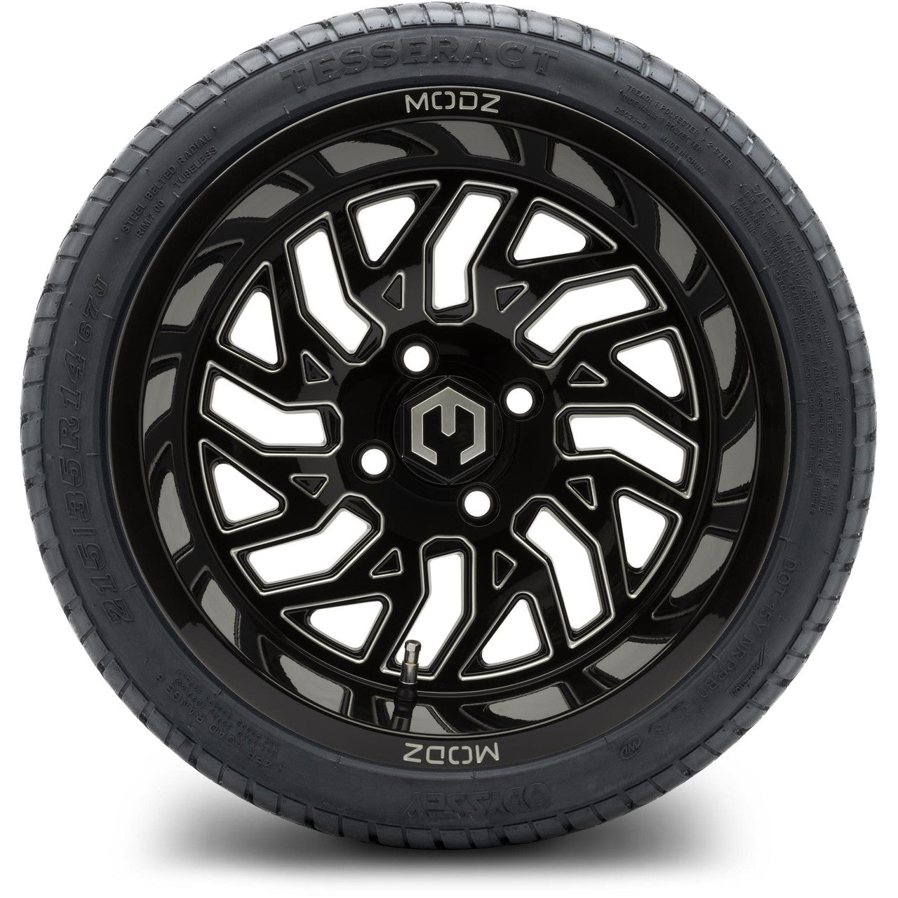 MODZ® 14" Carnage Glossy Black with Ball Mill Wheels & Street Tires Combo