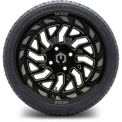 MODZ® 14" Carnage Glossy Black with Ball Mill Wheels & Street Tires Combo