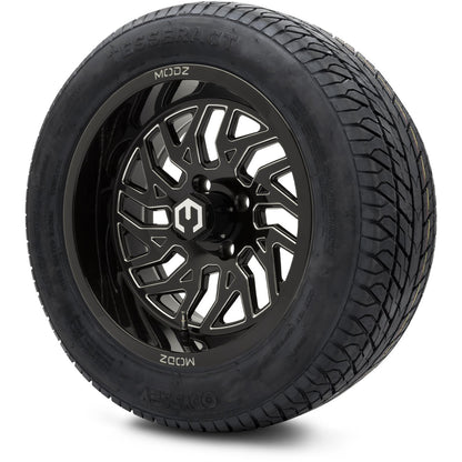 MODZ® 14" Carnage Glossy Black with Ball Mill Wheels & Street Tires Combo