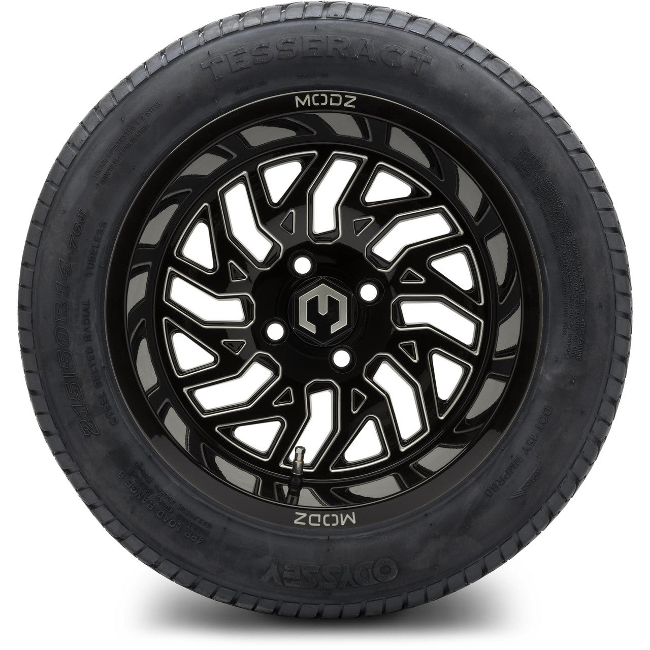 MODZ® 14" Carnage Glossy Black with Ball Mill Wheels & Street Tires Combo