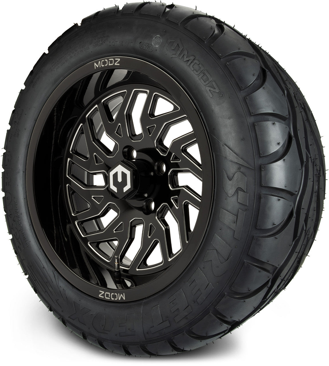 MODZ® 14" Carnage Glossy Black with Ball Mill Wheels & Street Tires Combo