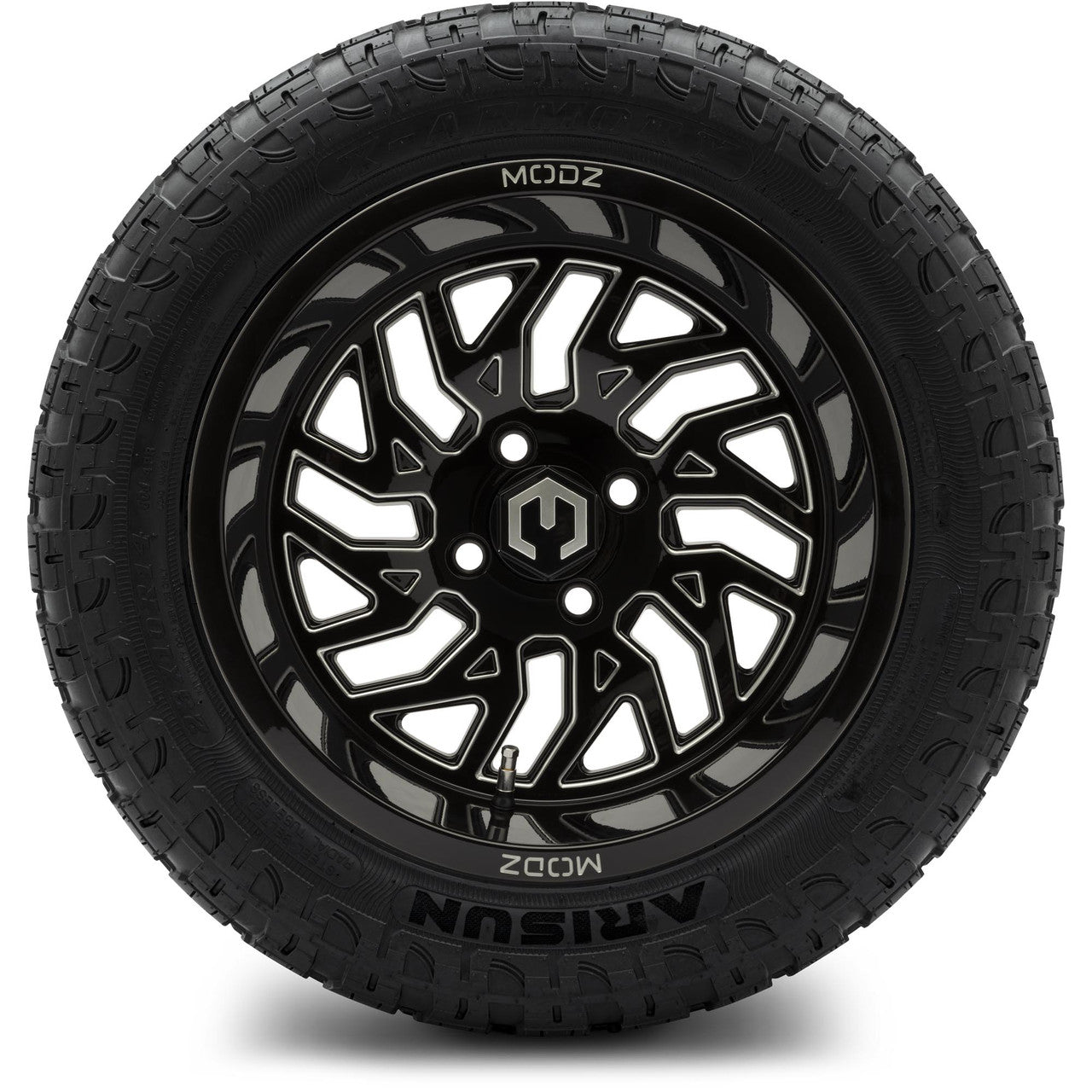 MODZ® 14" Carnage Glossy Black with Ball Mill Wheels & Off-Road Tires Combo