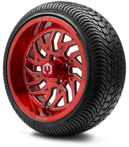 MODZ® 14" Carnage Brushed Red with Ball Mill Wheels & Street Tires Combo