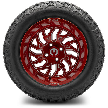 MODZ® 14" Carnage Brushed Red with Ball Mill Wheels & Off-Road Tires Combo
