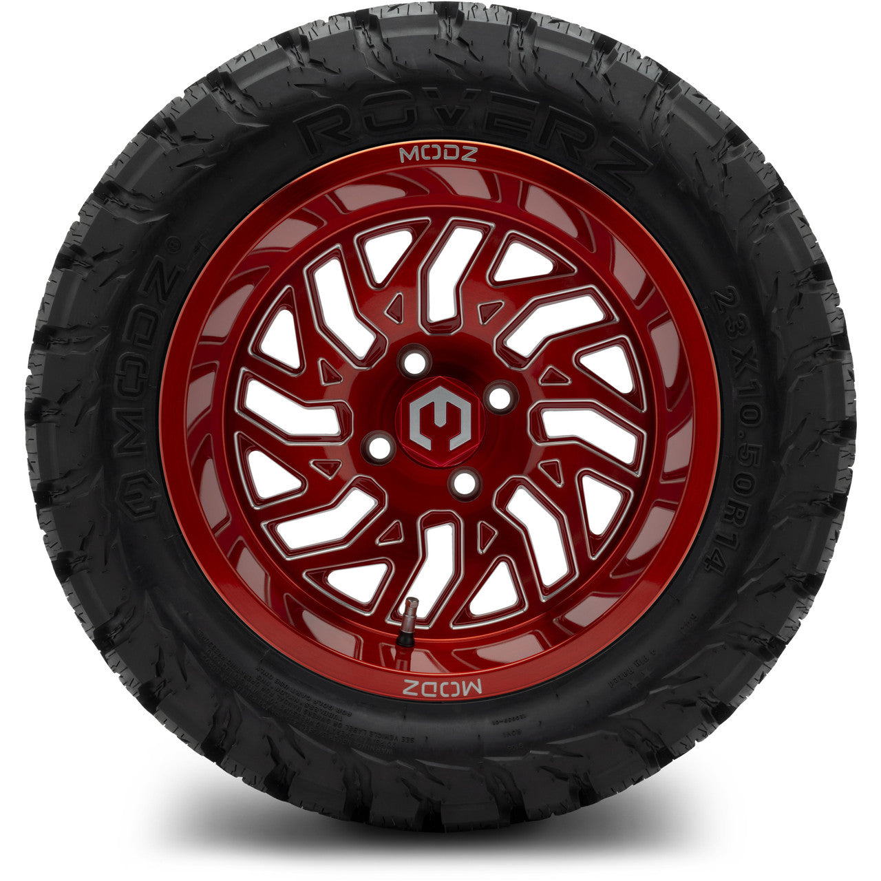 MODZ® 14" Carnage Brushed Red with Ball Mill Wheels & Off-Road Tires Combo