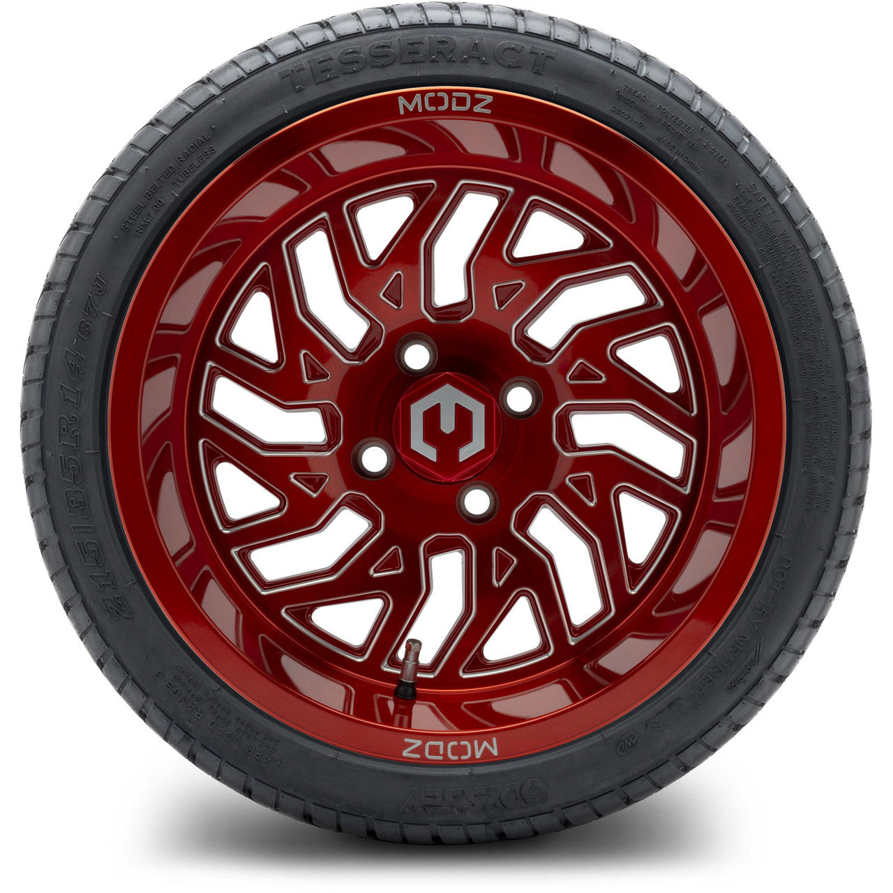 MODZ® 14" Carnage Brushed Red with Ball Mill Wheels & Street Tires Combo