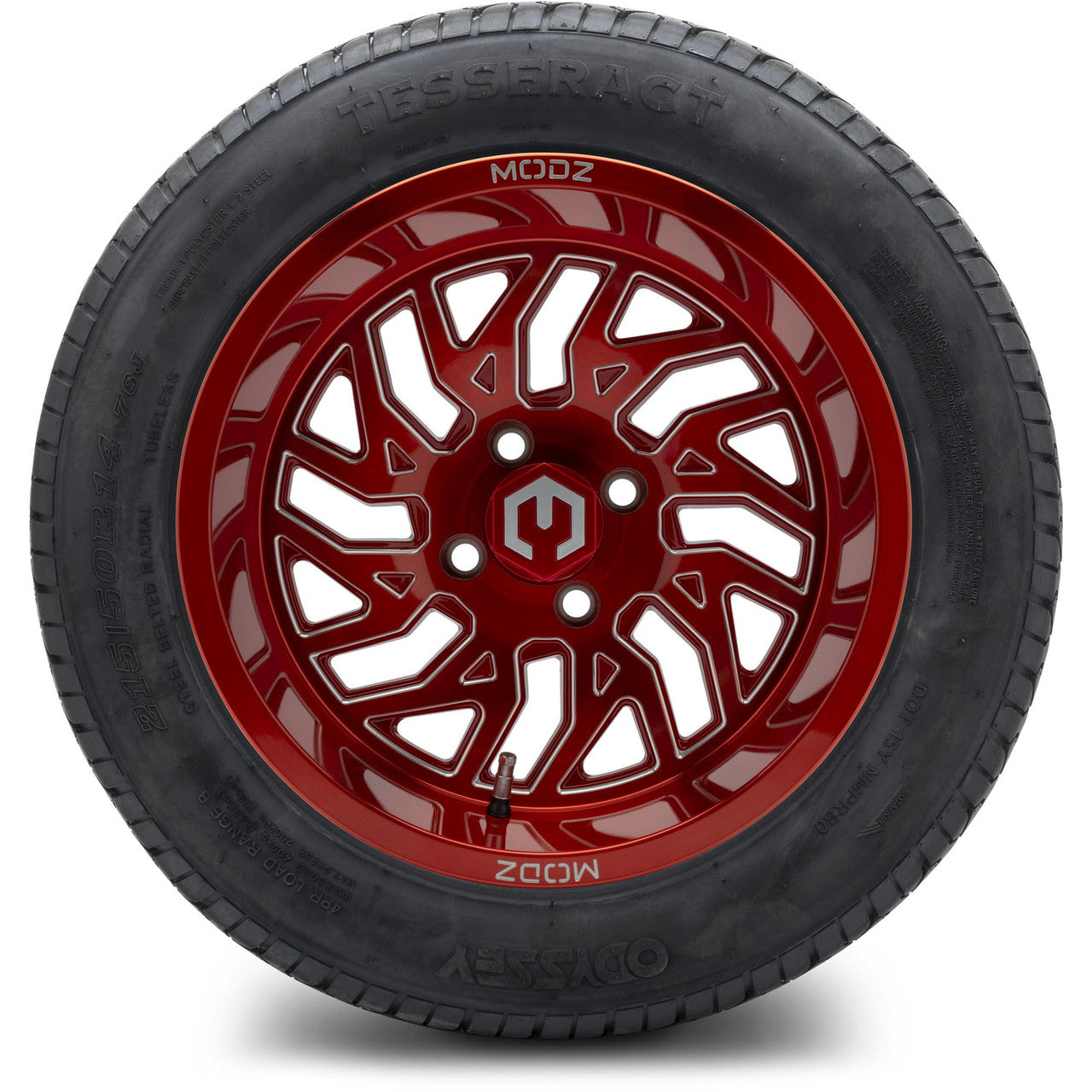 MODZ® 14" Carnage Brushed Red with Ball Mill Wheels & Street Tires Combo