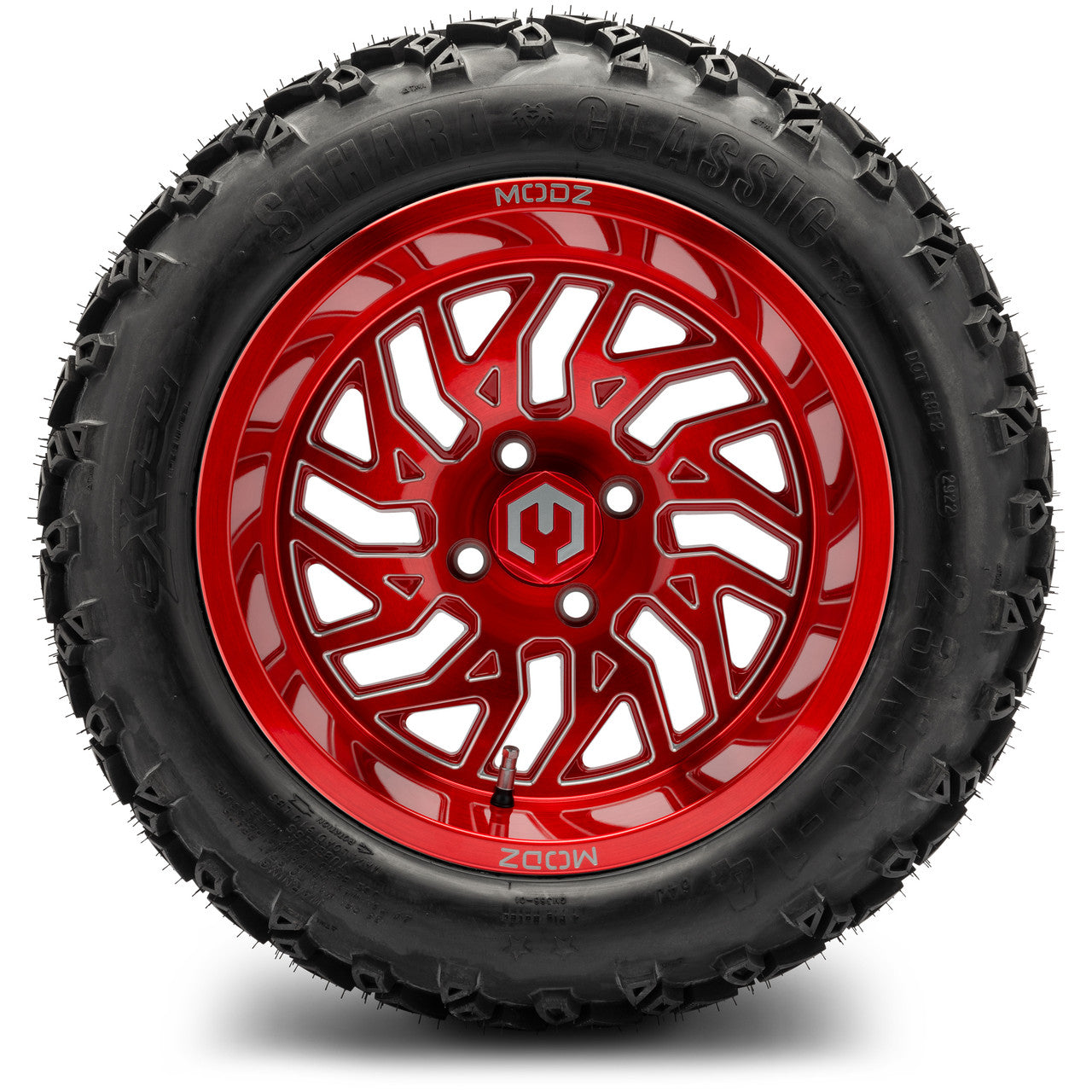 MODZ® 14" Carnage Brushed Red with Ball Mill Wheels & Off-Road Tires Combo