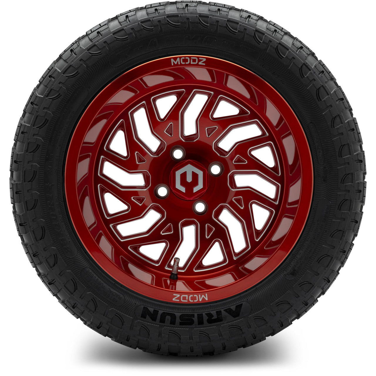 MODZ® 14" Carnage Brushed Red with Ball Mill Wheels & Off-Road Tires Combo
