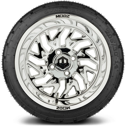 MODZ® 14" Carnage Chrome Wheels & Street Tires Combo