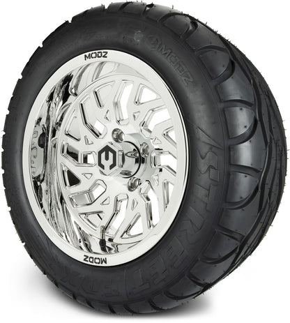 MODZ® 14" Carnage Chrome Wheels & Street Tires Combo