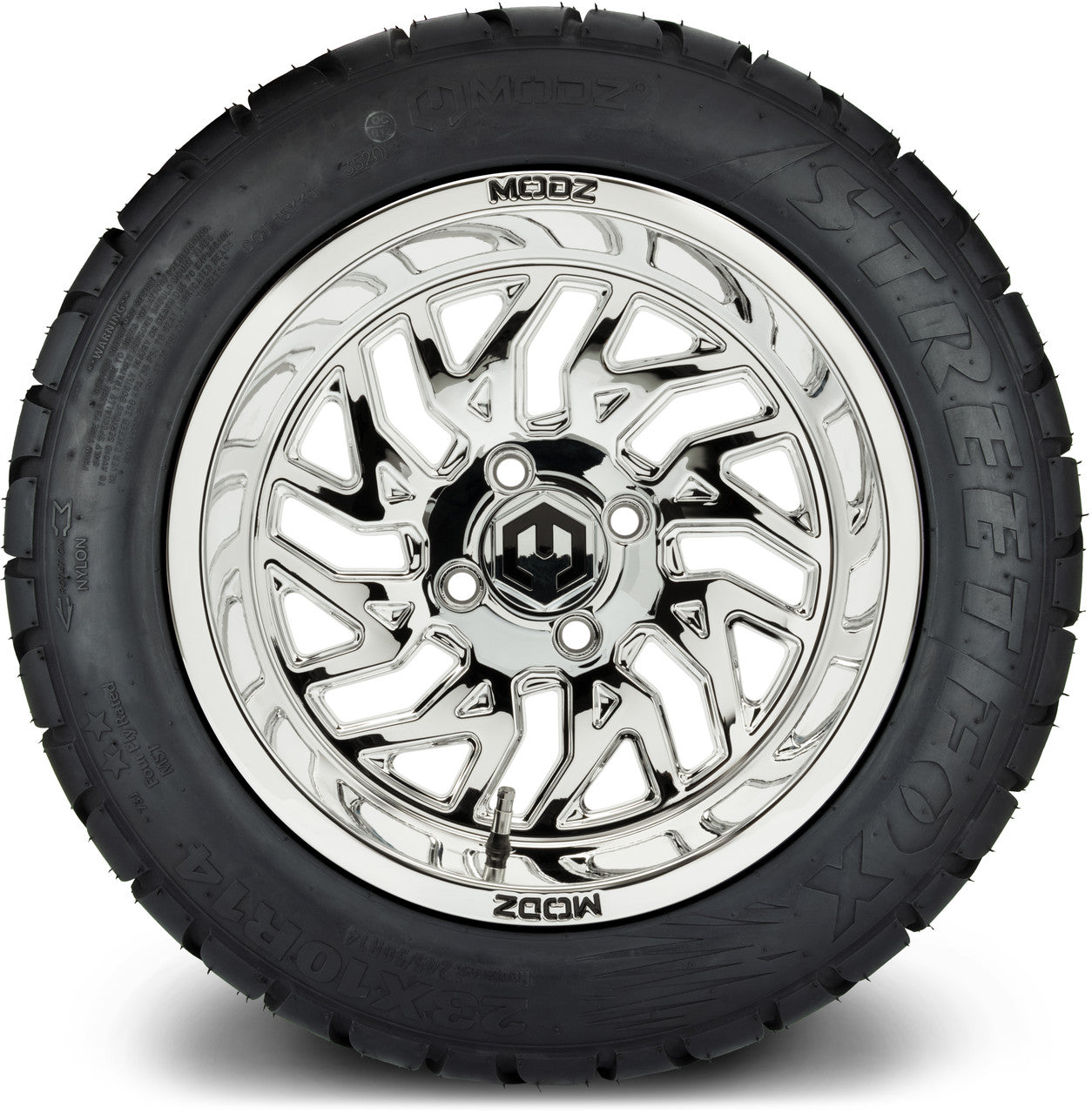 MODZ® 14" Carnage Chrome Wheels & Street Tires Combo