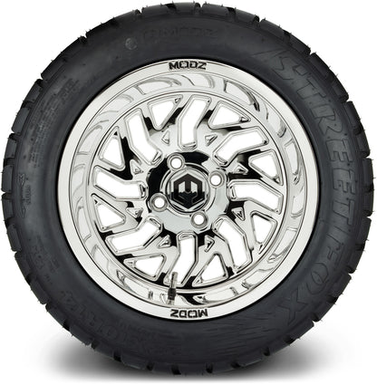 MODZ® 14" Carnage Chrome Wheels & Street Tires Combo