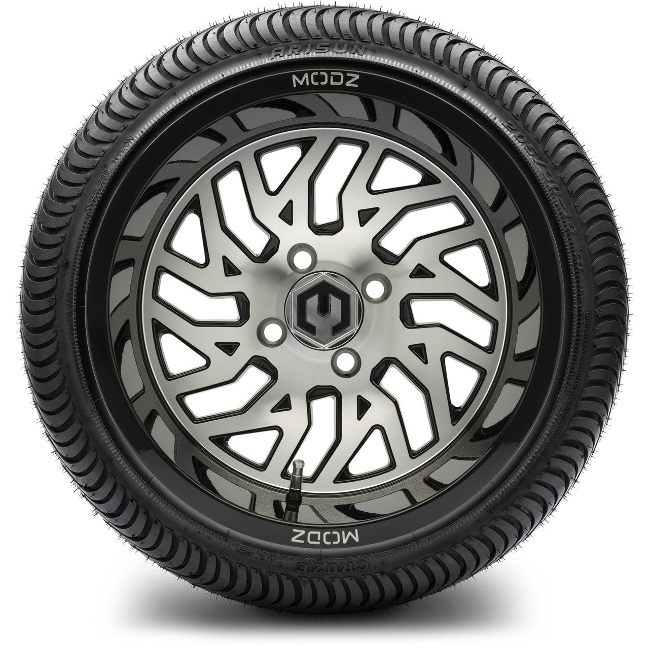 MODZ® 14" Carnage Machined Black Wheels & Street Tires Combo