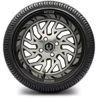 MODZ® 14" Carnage Machined Black Wheels & Street Tires Combo