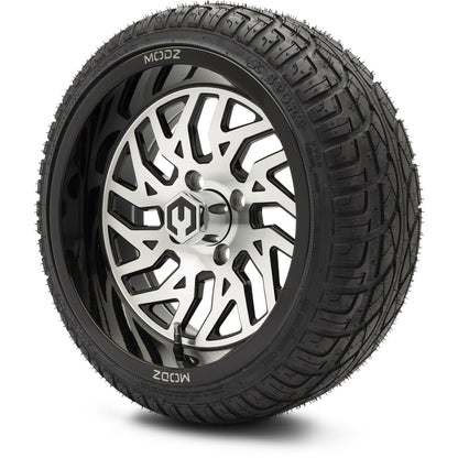 MODZ® 14" Carnage Machined Black Wheels & Street Tires Combo