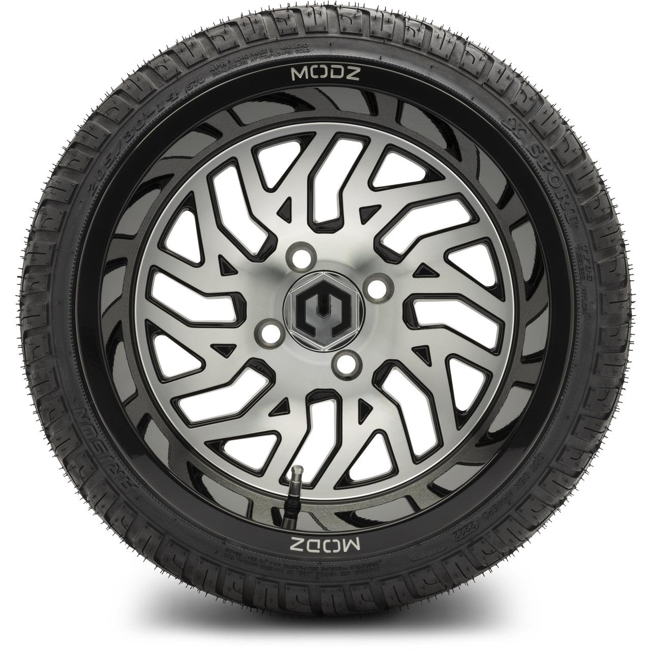 MODZ® 14" Carnage Machined Black Wheels & Street Tires Combo