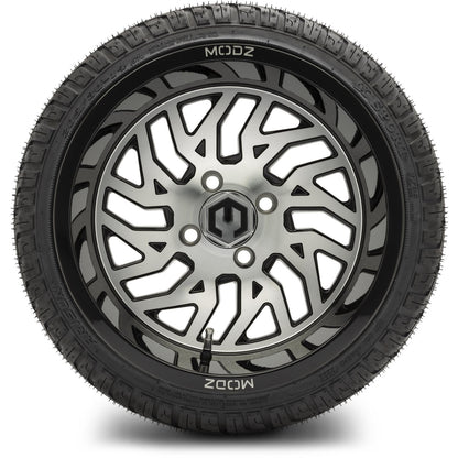 MODZ® 14" Carnage Machined Black Wheels & Street Tires Combo