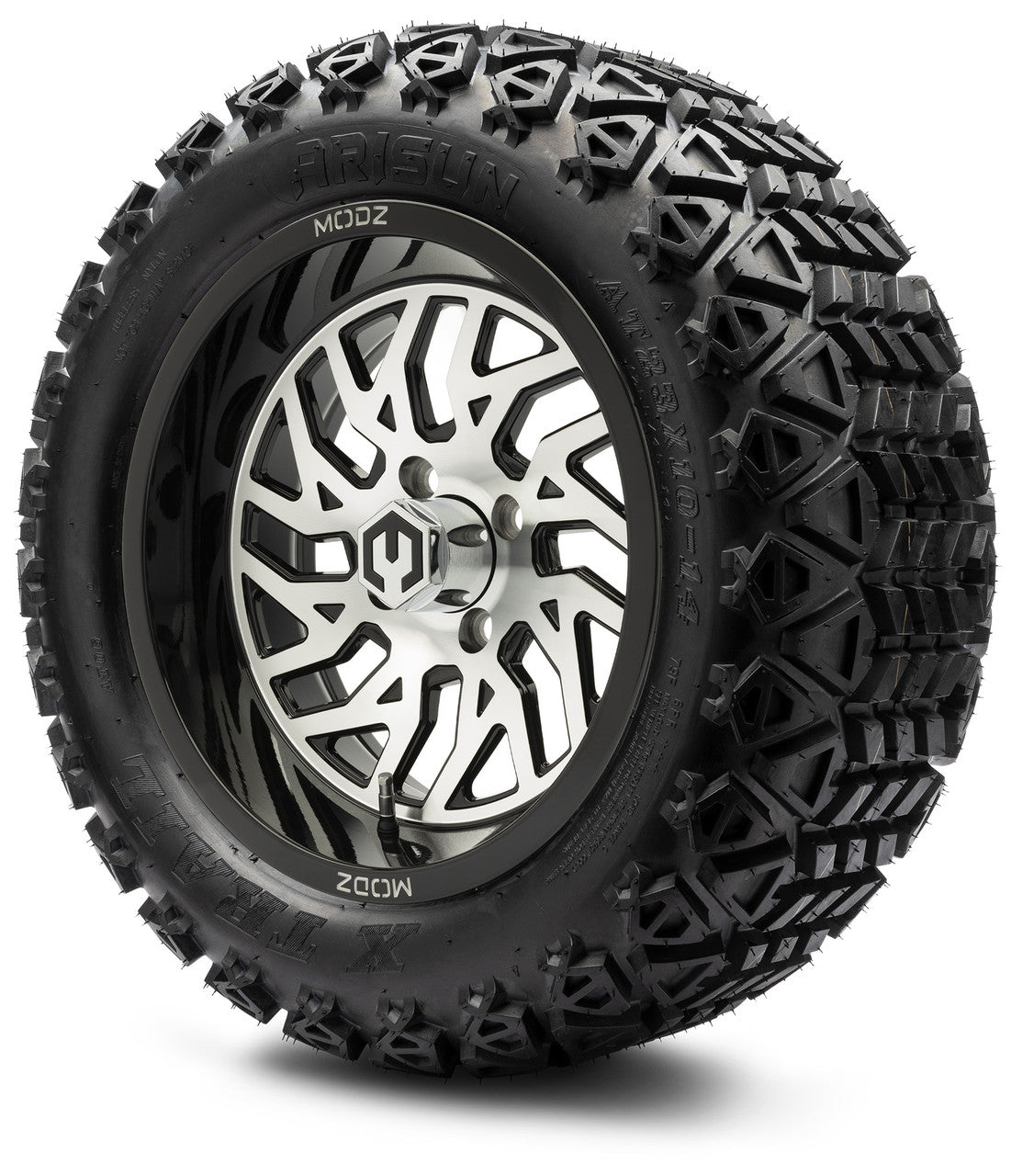 MODZ® 14" Carnage Machined Black Wheels & Off-Road Tires Combo