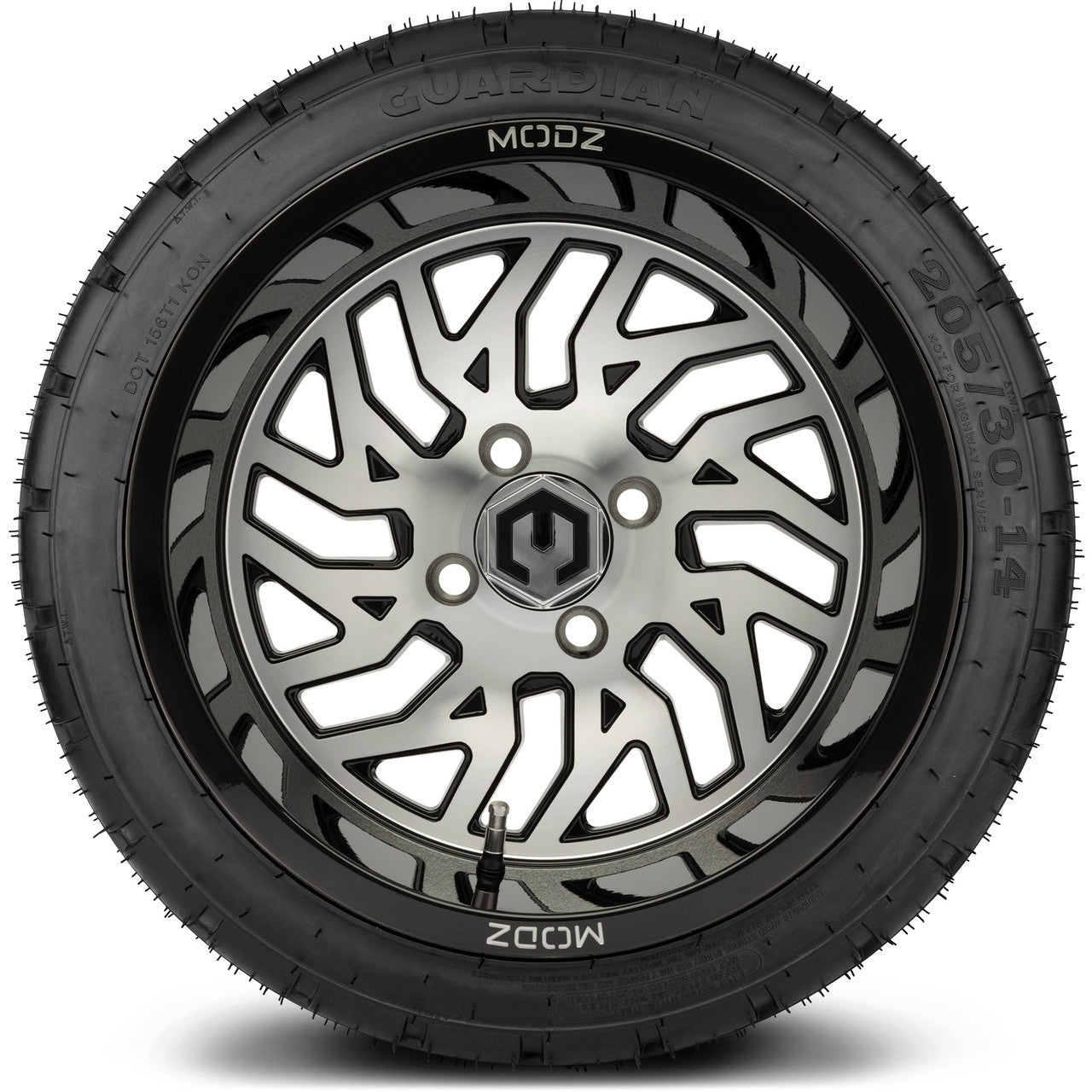 MODZ® 14" Carnage Machined Black Wheels & Street Tires Combo