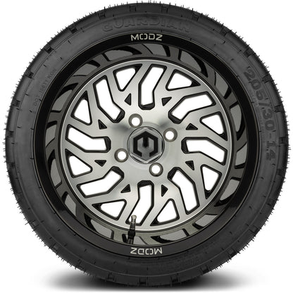 MODZ® 14" Carnage Machined Black Wheels & Street Tires Combo