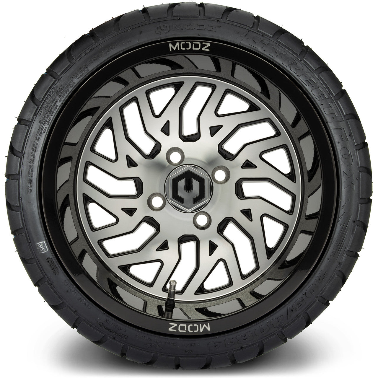 MODZ® 14" Carnage Machined Black Wheels & Street Tires Combo