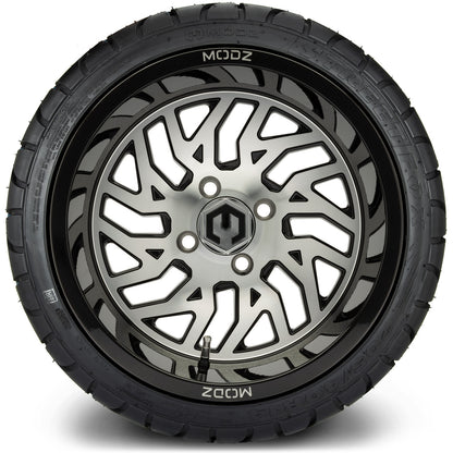 MODZ® 14" Carnage Machined Black Wheels & Street Tires Combo