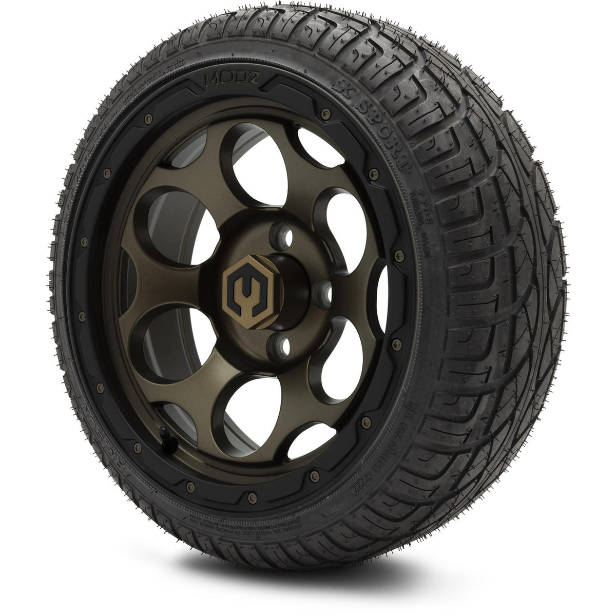 MODZ® 14" Militia Bronze Wheels & Street Tires Combo