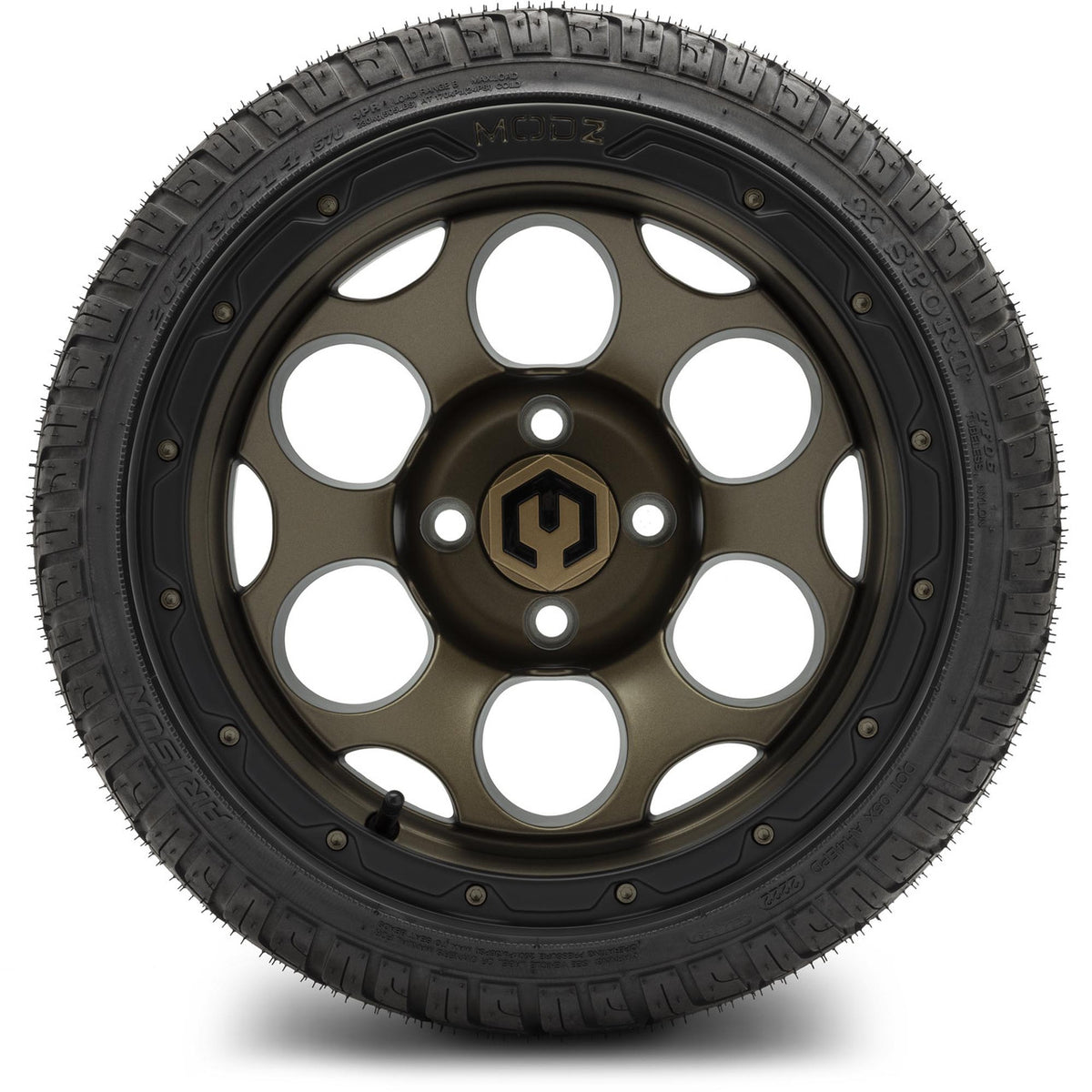 MODZ® 14" Militia Bronze Wheels & Street Tires Combo
