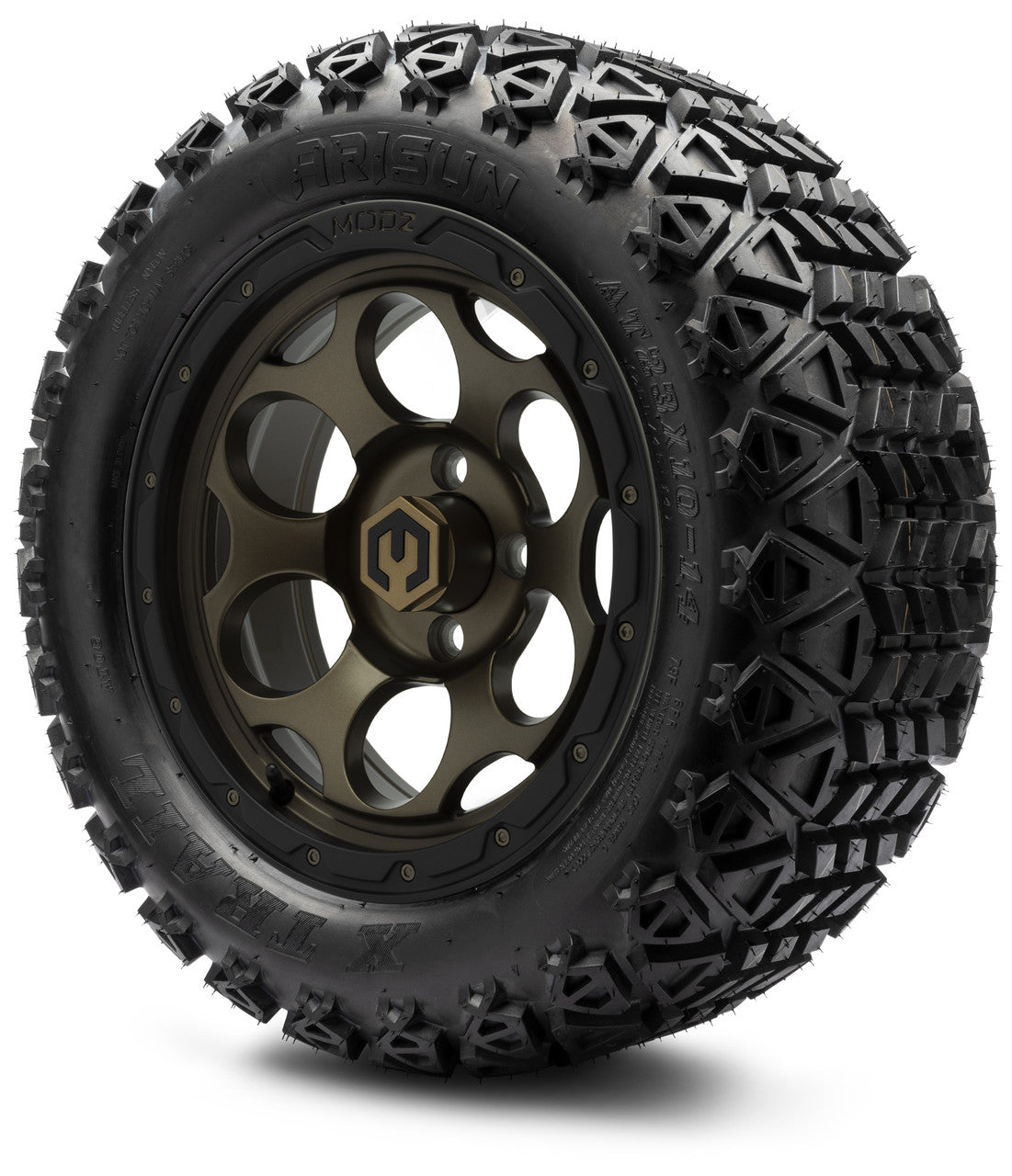MODZ® 14" Militia Bronze Wheels & Off-Road Tires Combo